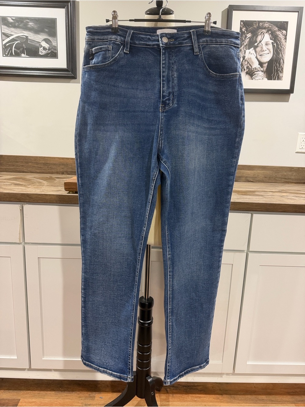 Kancan Women’s Blue High-Rise Straight Jeans size 17 waist 34